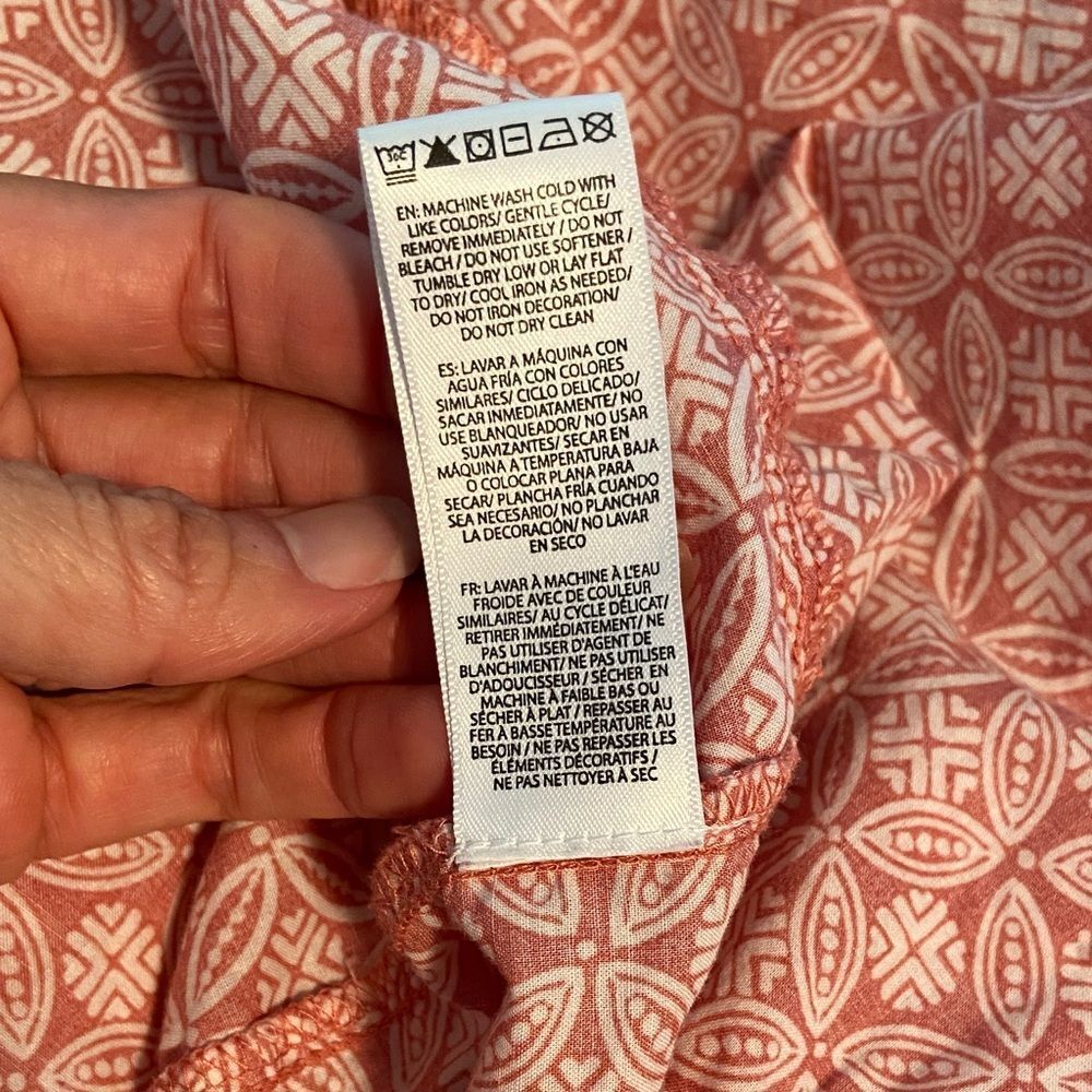 beachlunchlounge cotton Patterned Tiered Sundress cottage core Sz Large - Picture 7 of 7